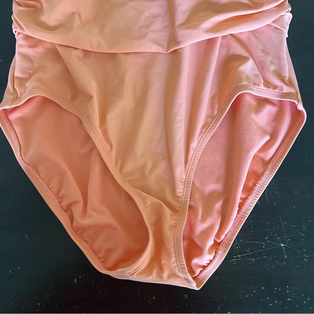 Bleu Rod Beattie orange one piece swimsuit halter braided tie padded bust